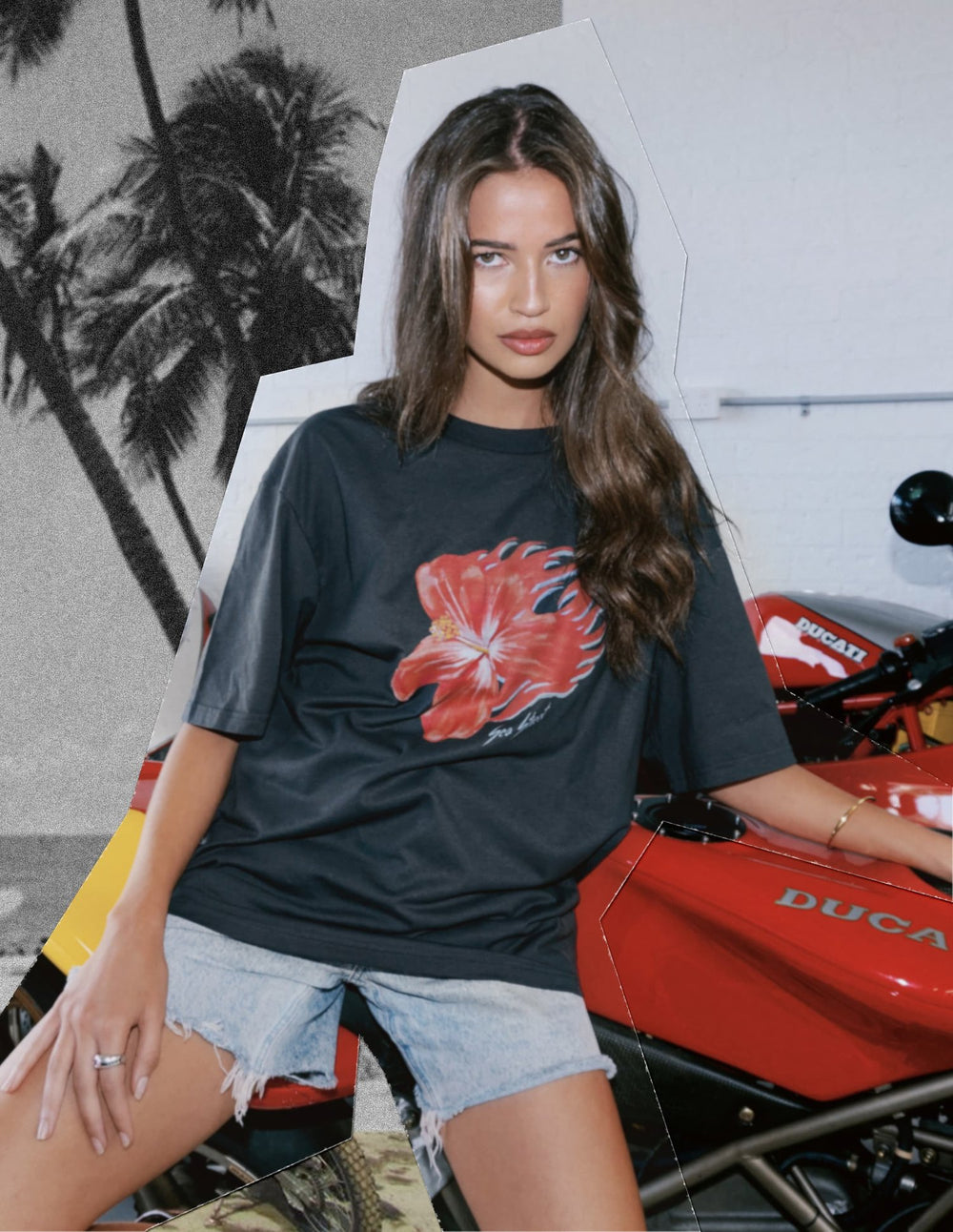 Sea Street - Flaming Hibiscus Racing Short Sleeve T-Shirt