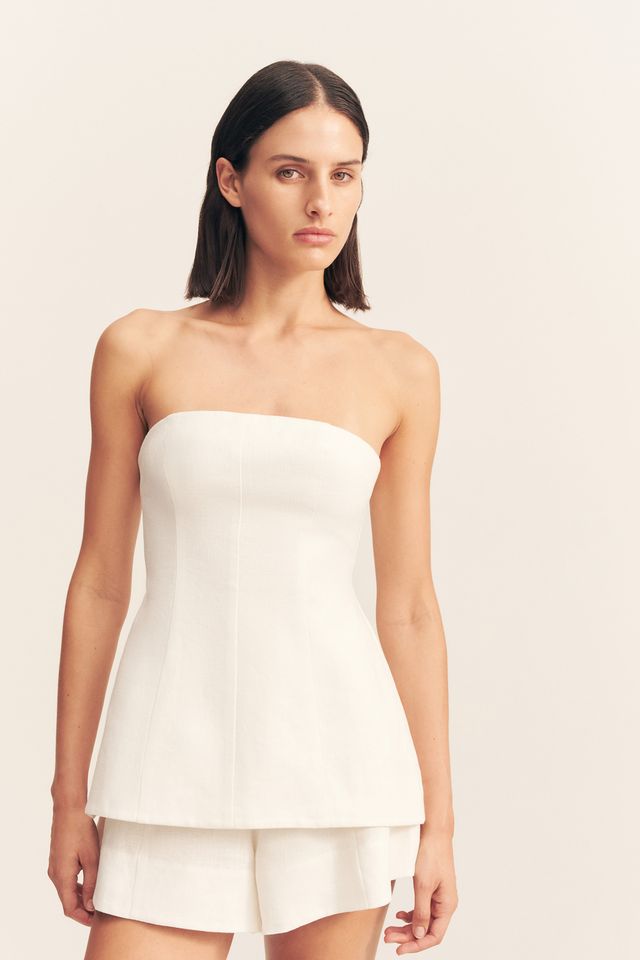 Shona Joy - Wellington Strapless Top in Ivory