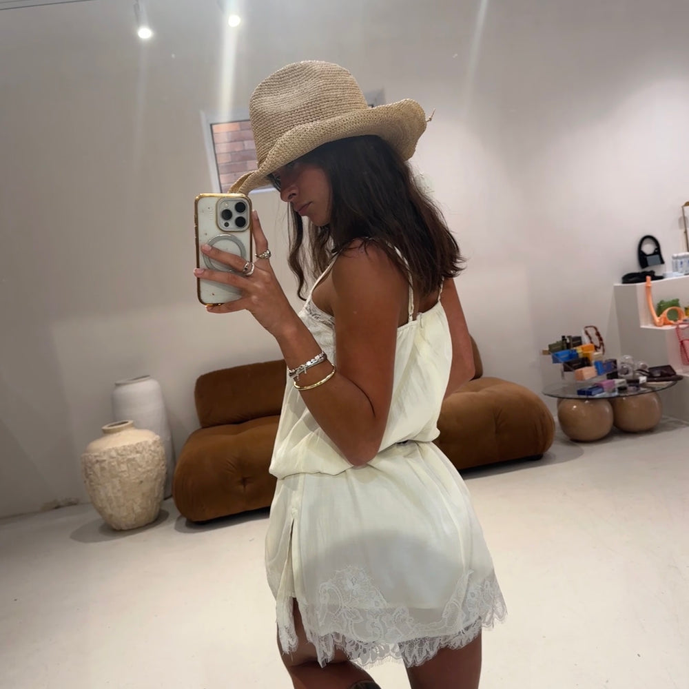 By Frankie - Lace Shift Dress in Cream