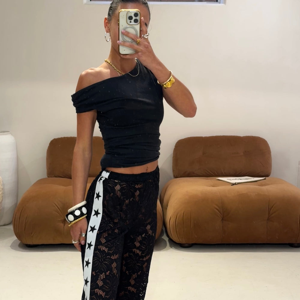 By Frankie - Lace Star Pants in Black