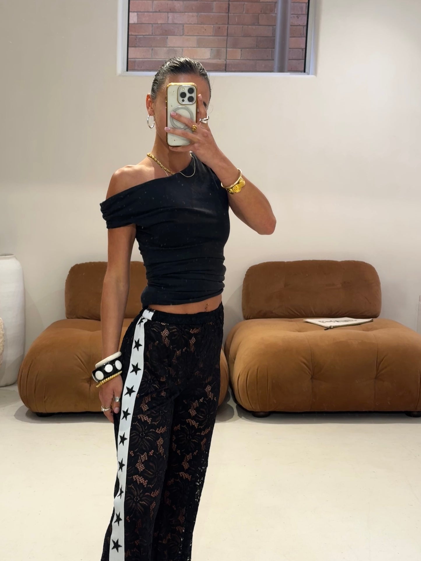 By Frankie - Lace Star Pants in Black