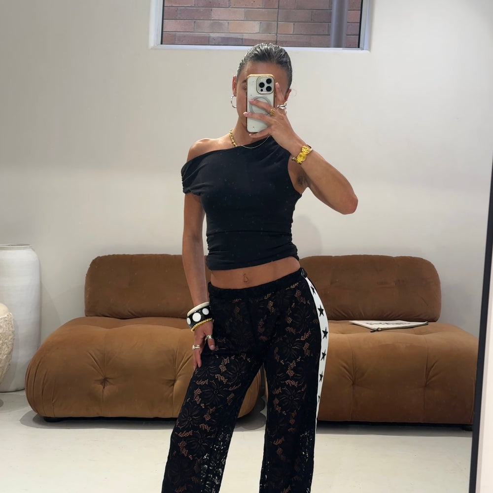 
                      
                        By Frankie - Lace Star Pants in Black
                      
                    