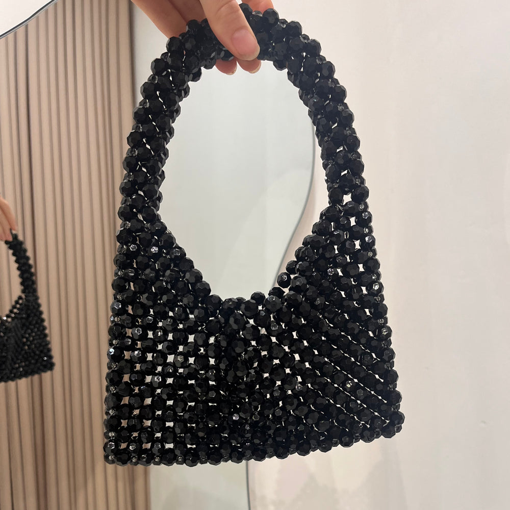 We Are Emte -  Etta Beaded Bag in Ink