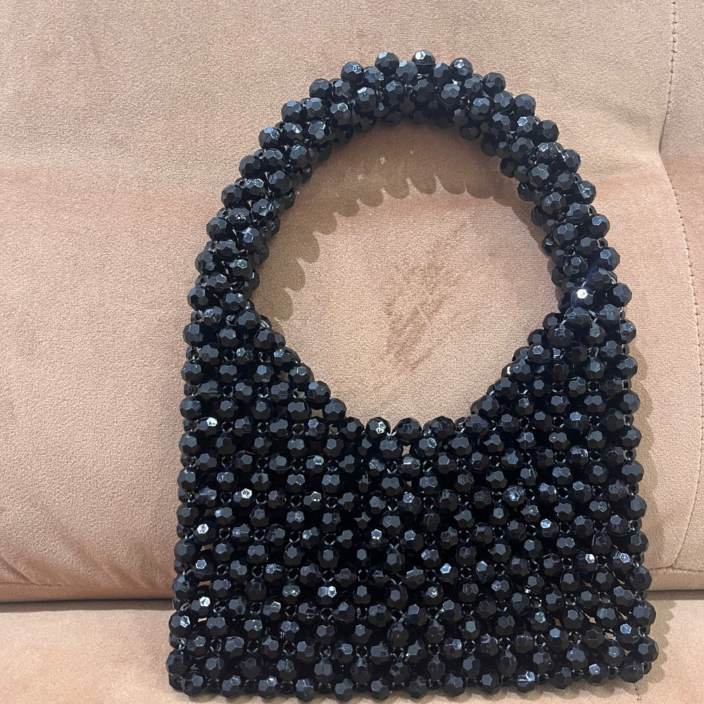 We Are Emte -  Etta Beaded Bag in Ink