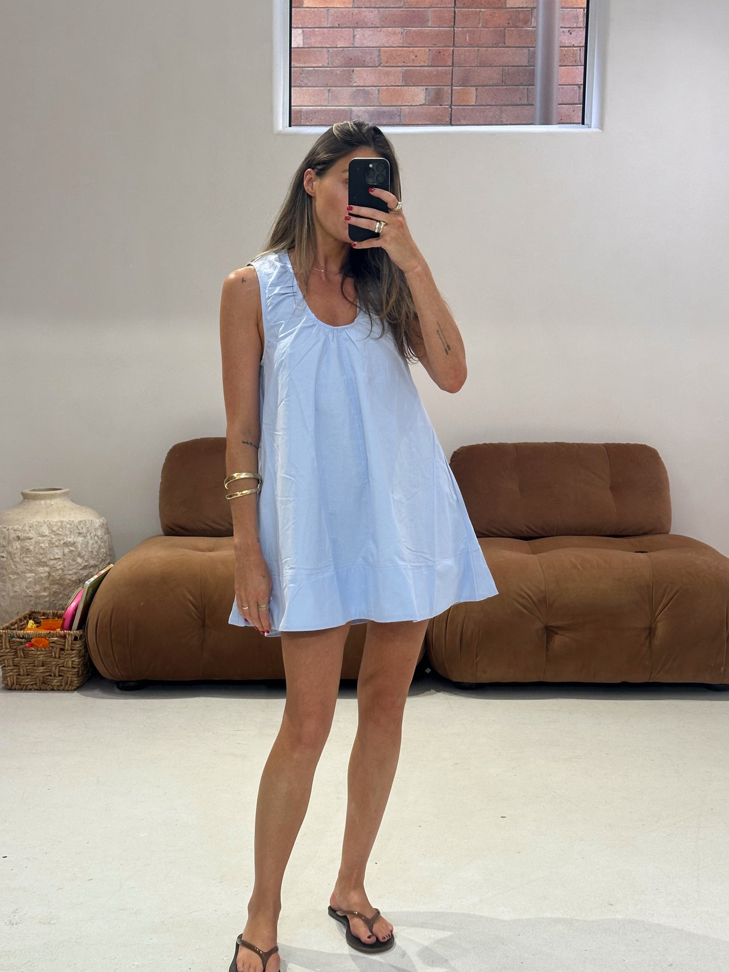 Emte - Poplin Dress in Powder Blue