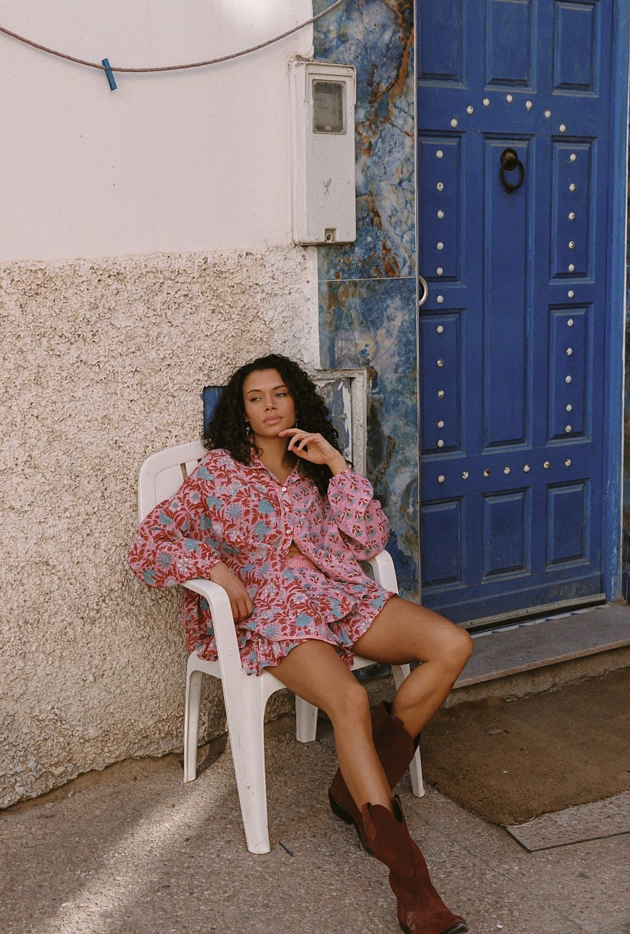 Kinga Csilla - Kamala Block Print Chalm Shirt