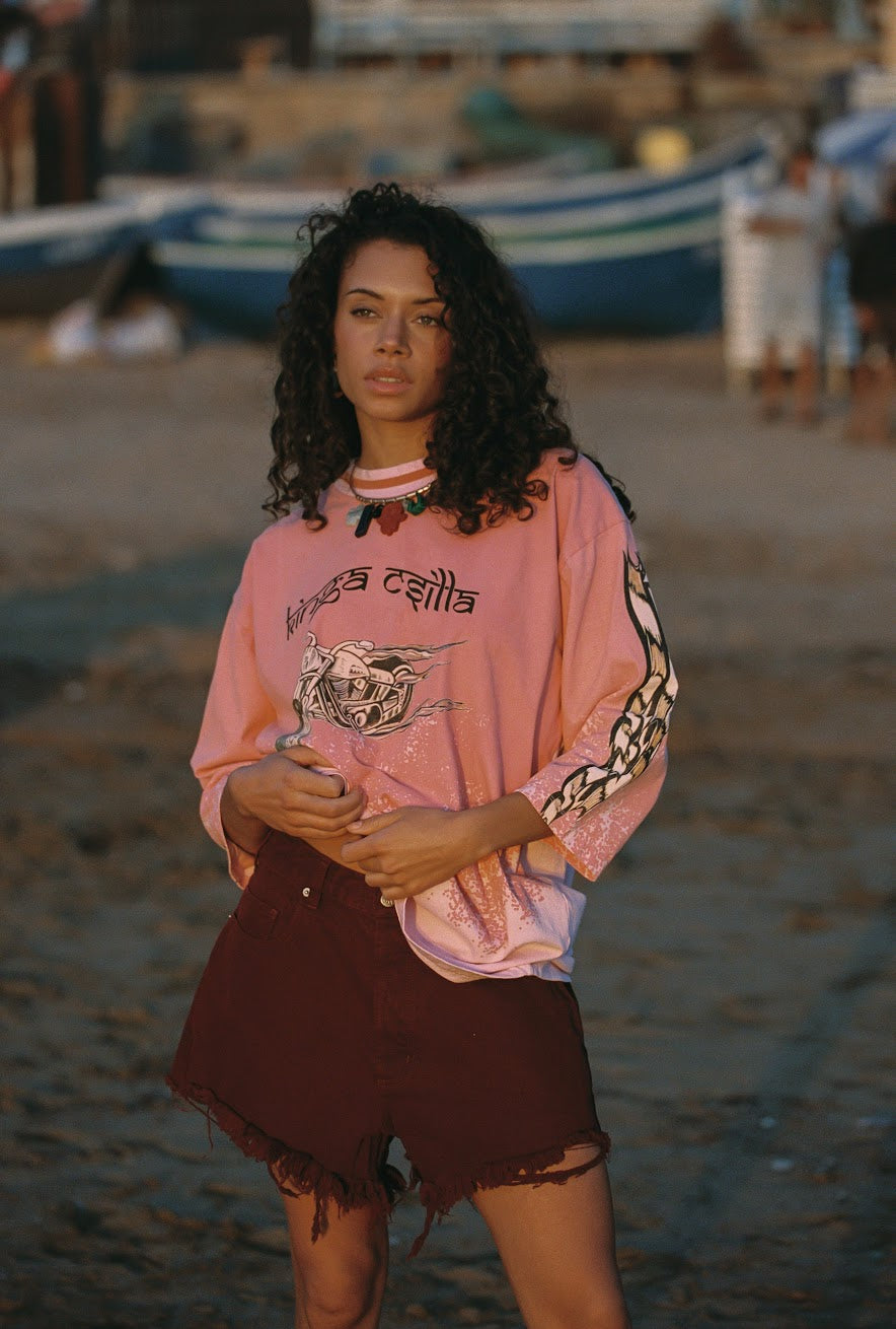 Kinga Csilla - Essential Reckless Denim Short in Wine