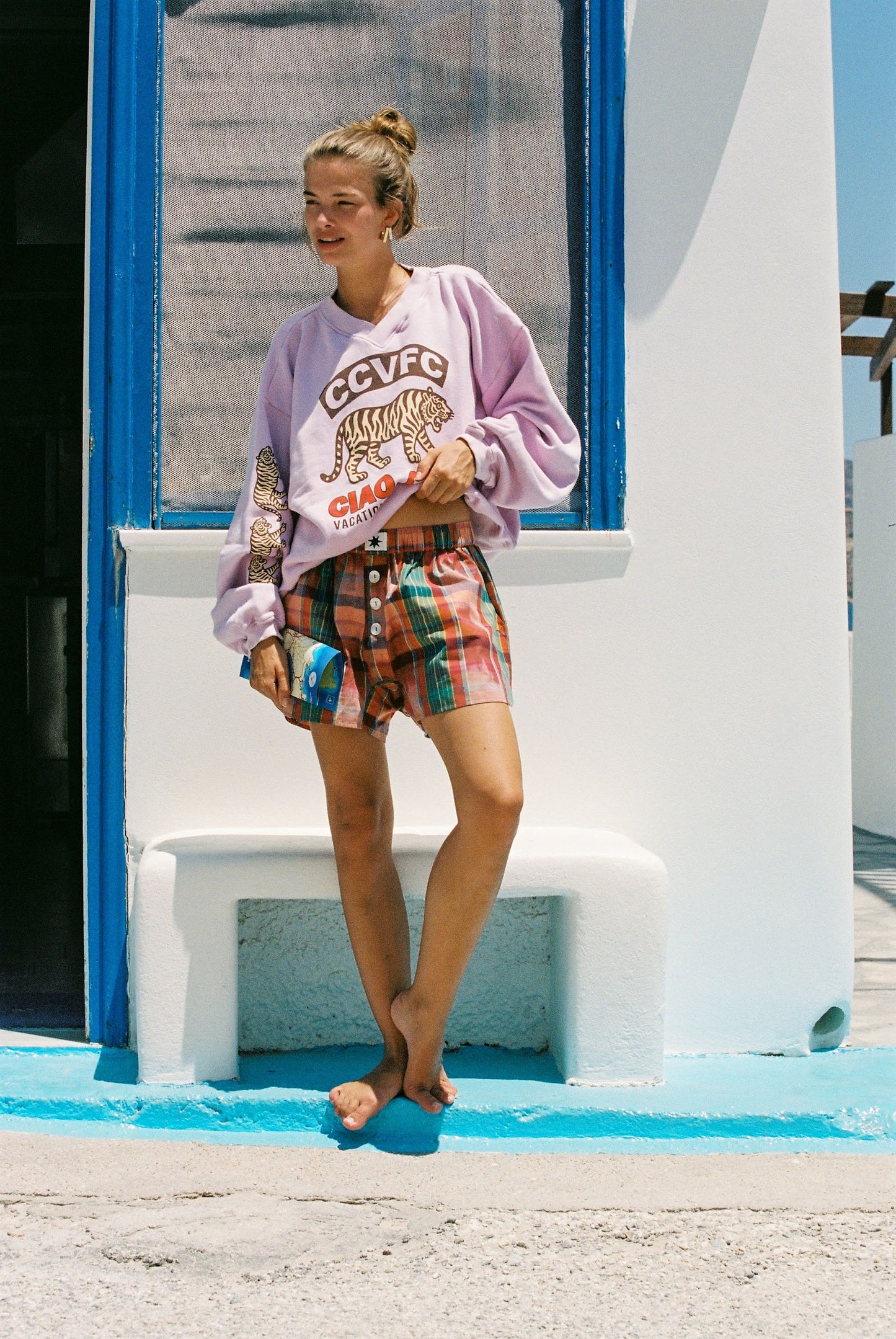 Ciao Ciao Vacation - CCVFC Tiger Sweater in Pink