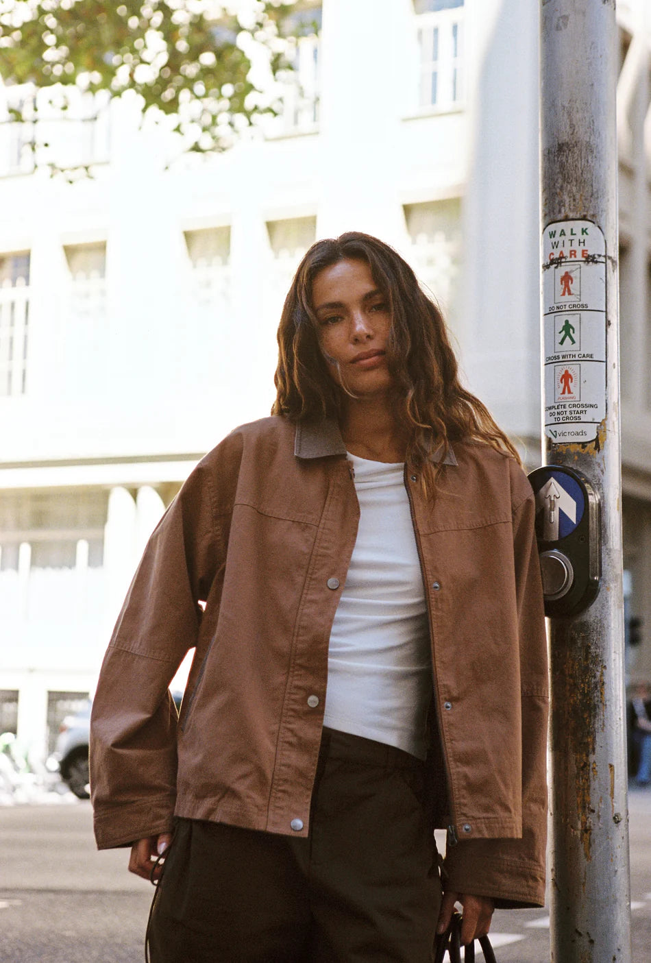 JUNI - Addison Canvas Jacket in Camel