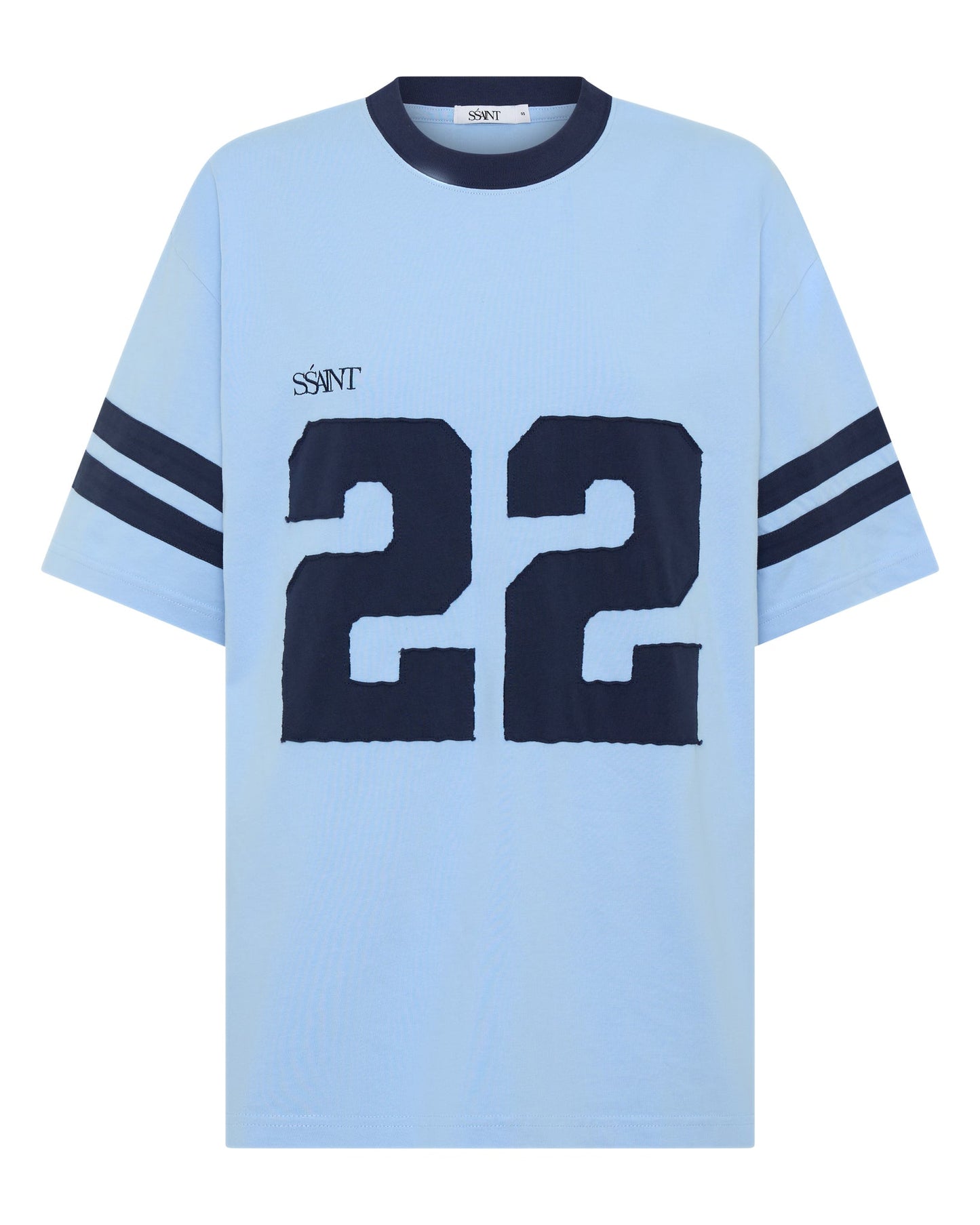 SSAINT - Twenty Two Motion Tee in Powder Blue + Navy