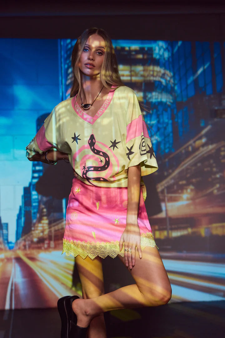 Only Lovers Left - Lucky Mini Skirt - Love Potion