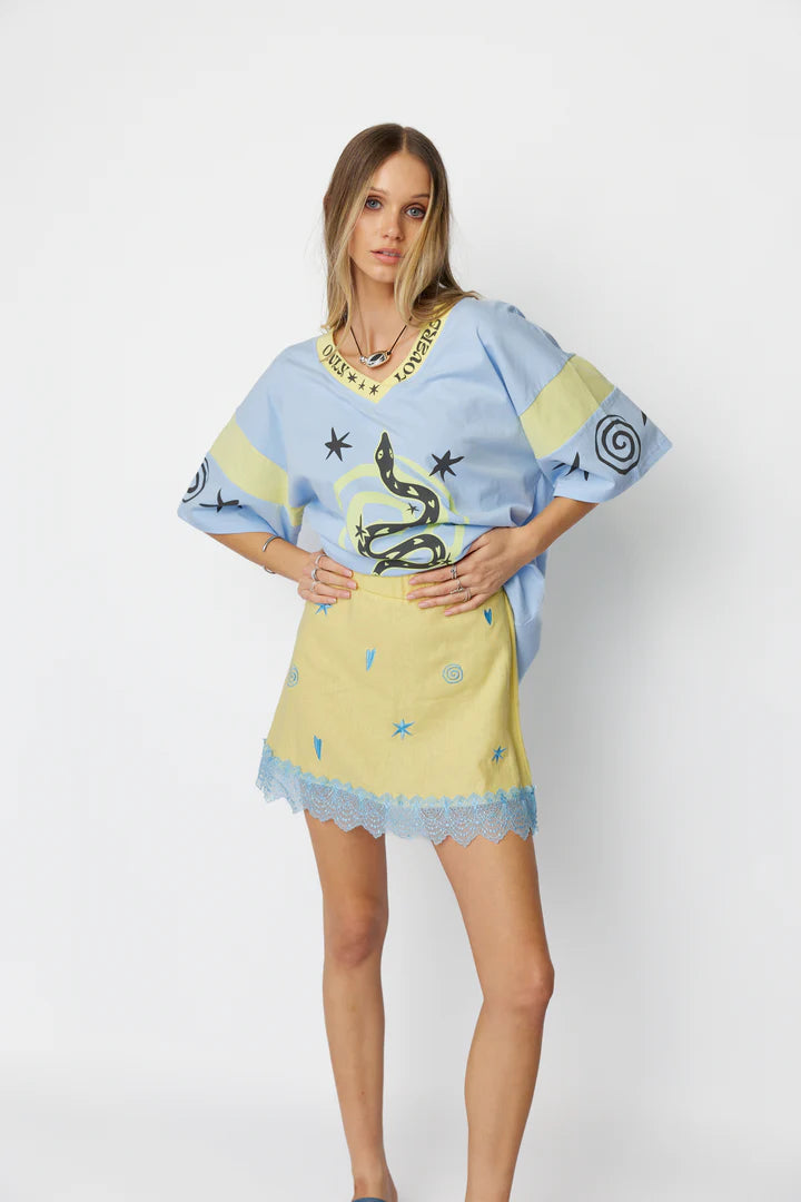 Only Lovers Left - Lucky Mini Skirt - Sunbeam