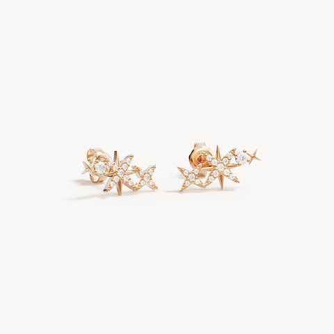 By Charlotte - Celestial Skies Crawlers Earrings in Gold