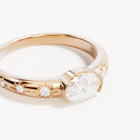 By Charlotte - Celestial Skies Ring in Gold