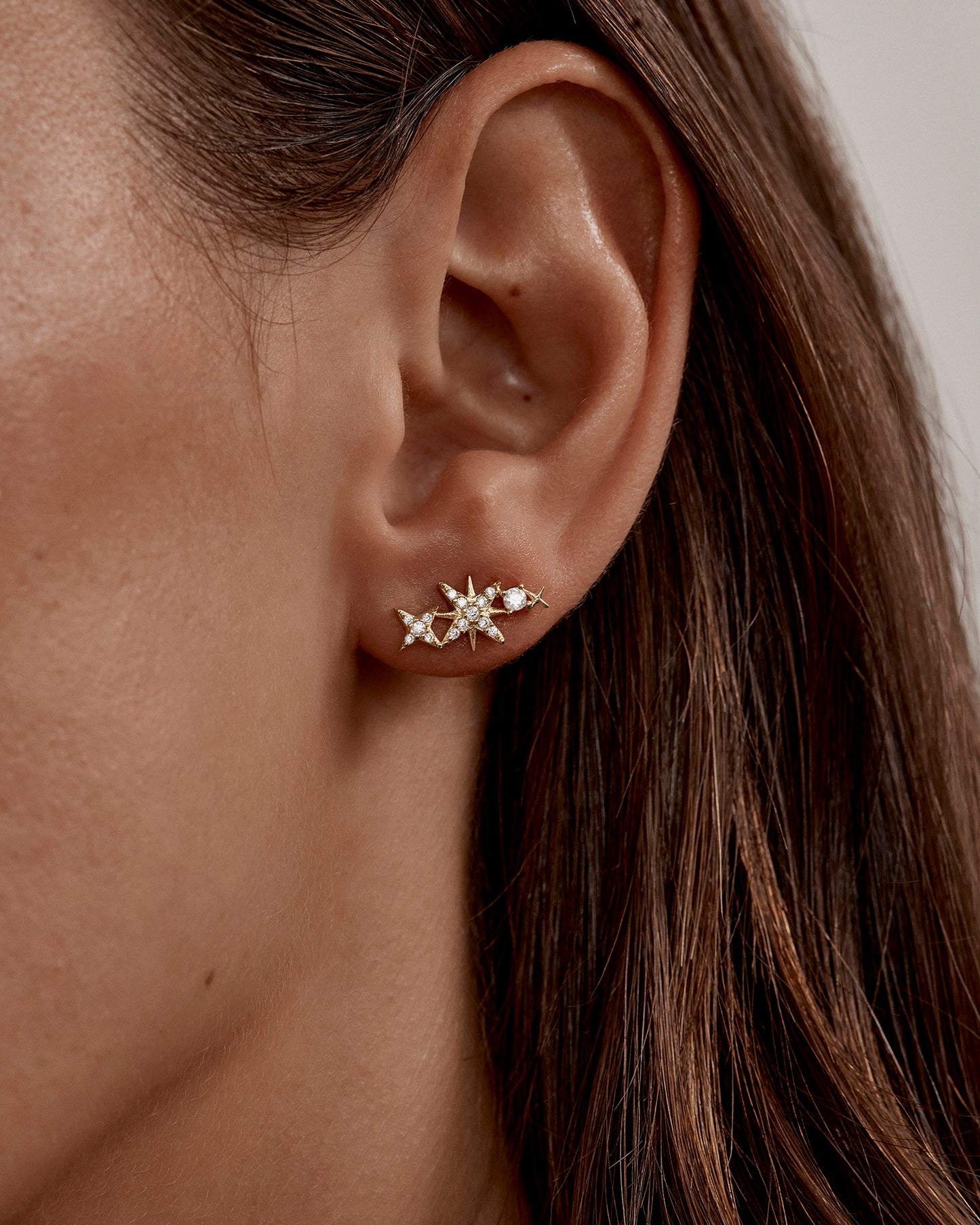 By Charlotte - Celestial Skies Crawlers Earrings in Gold