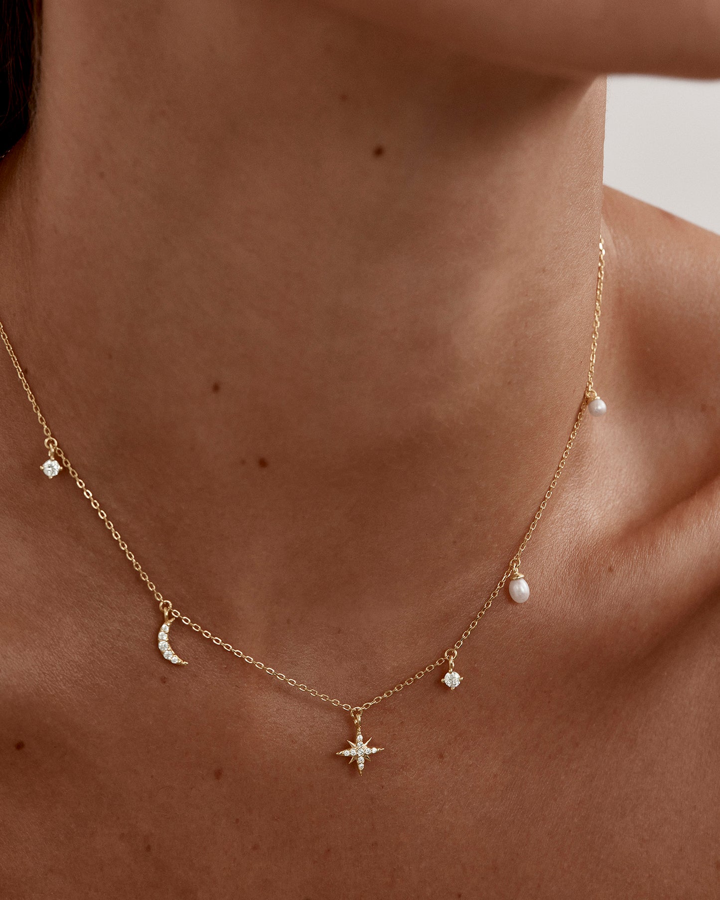 By Charlotte - Celestial Skies Charm Choker in Gold