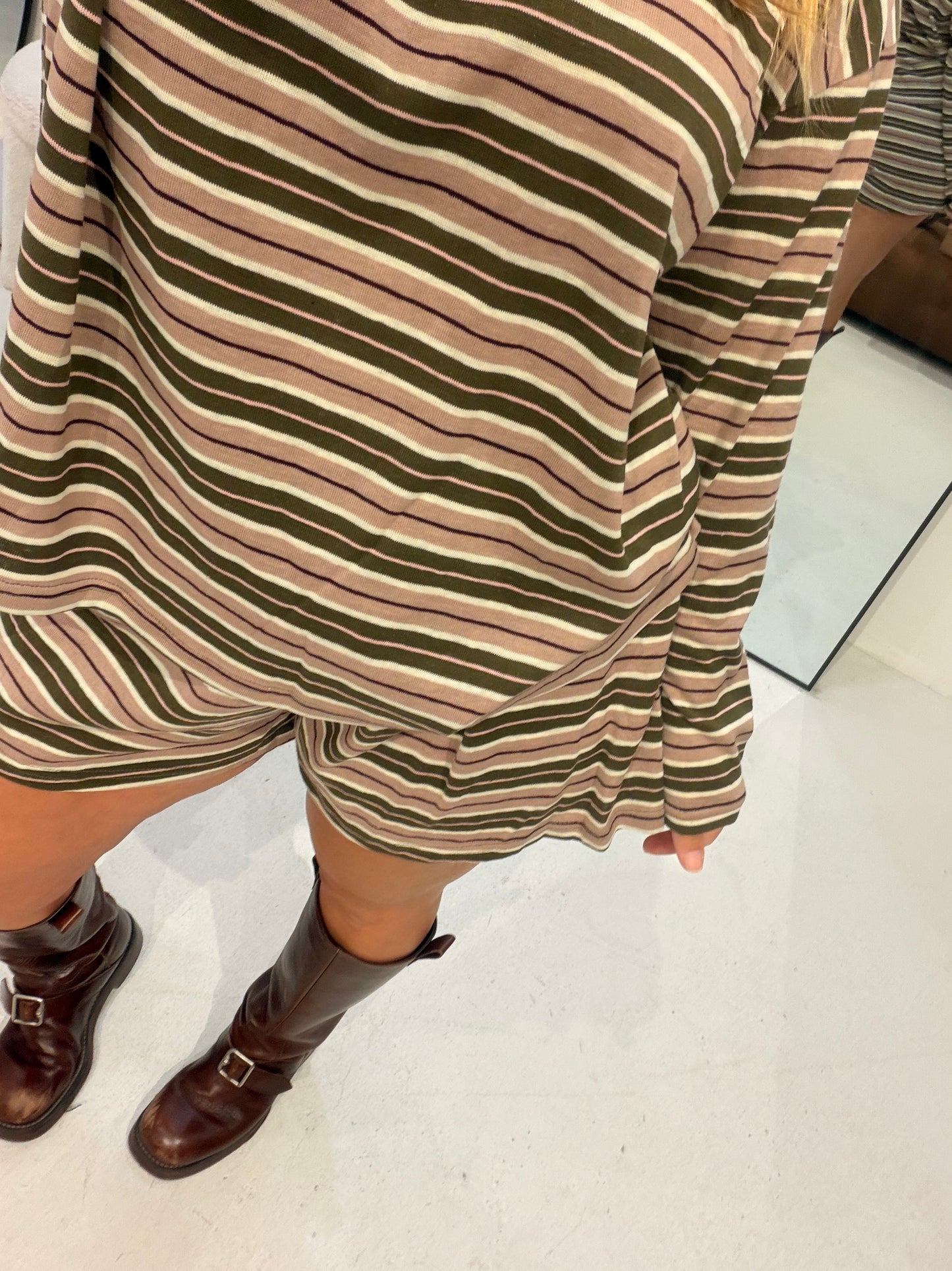 By Frankie - Stripe Lounge Set in Army / Pink