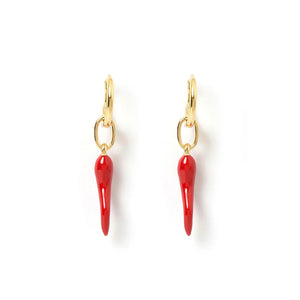 Arms of Eve - Red Cornicello Chili Hoop Earrings