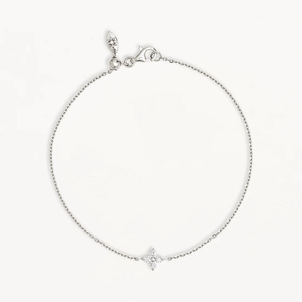 By Charlotte - Crystal Bloom Bracelet in Silver