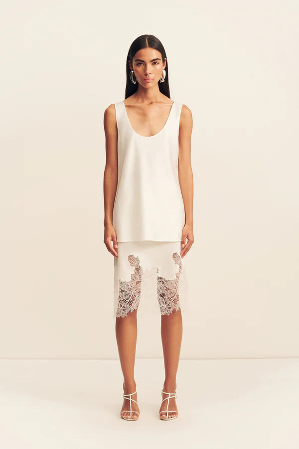 Shona Joy - Savanna Scoop Neck Top in Ivory