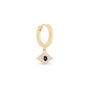 By Charlotte - 14K Solid Gold Evil Eye Hoops