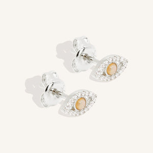 
            
                Load image into Gallery viewer, By Charlotte - Eye of Intuition Stud Earrings in Silver
            
        