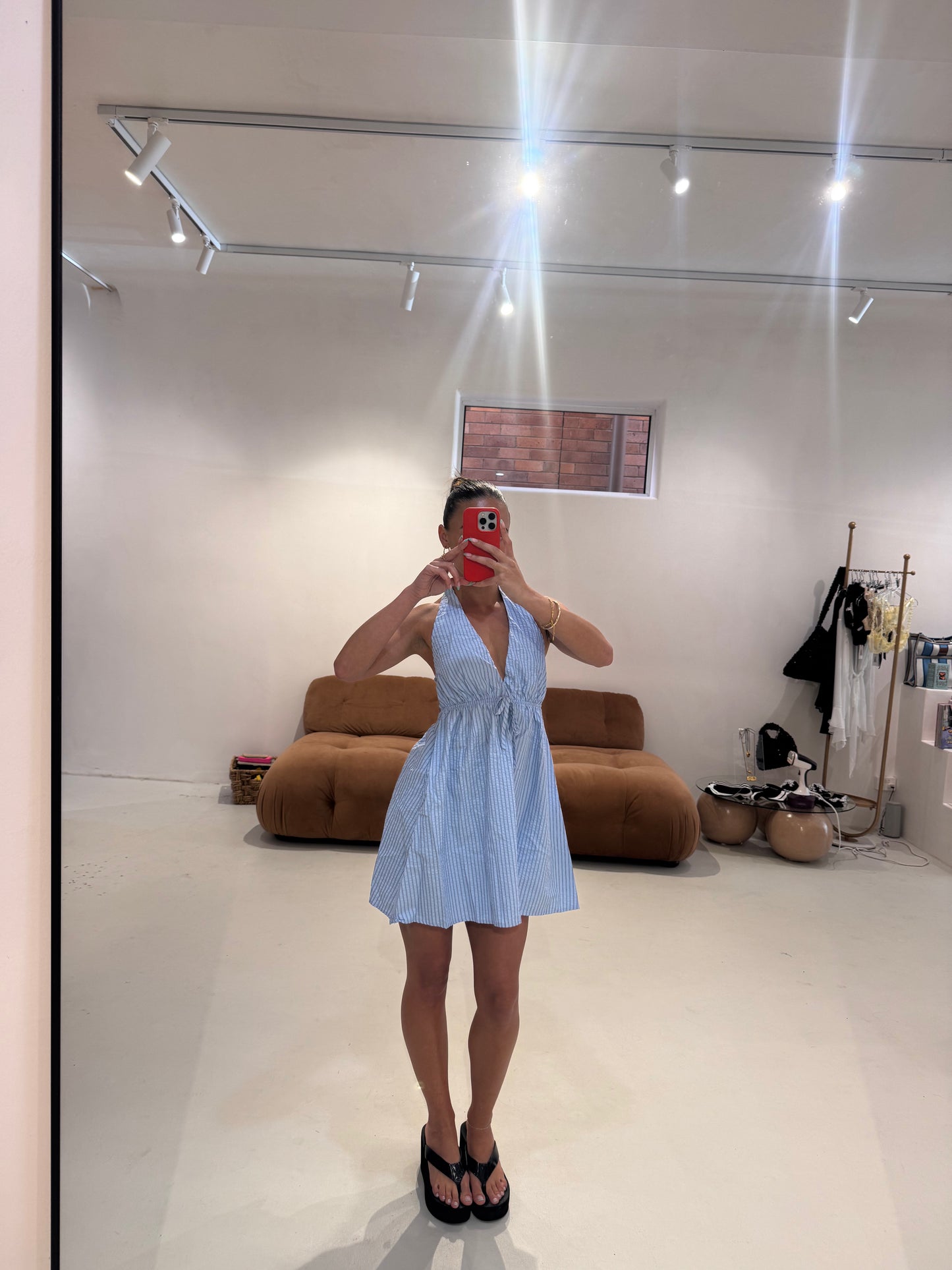 Du Soleil - Pinstripe Dress in Blue