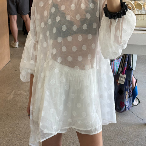 By Frankie - Spot Chiffon Set in White