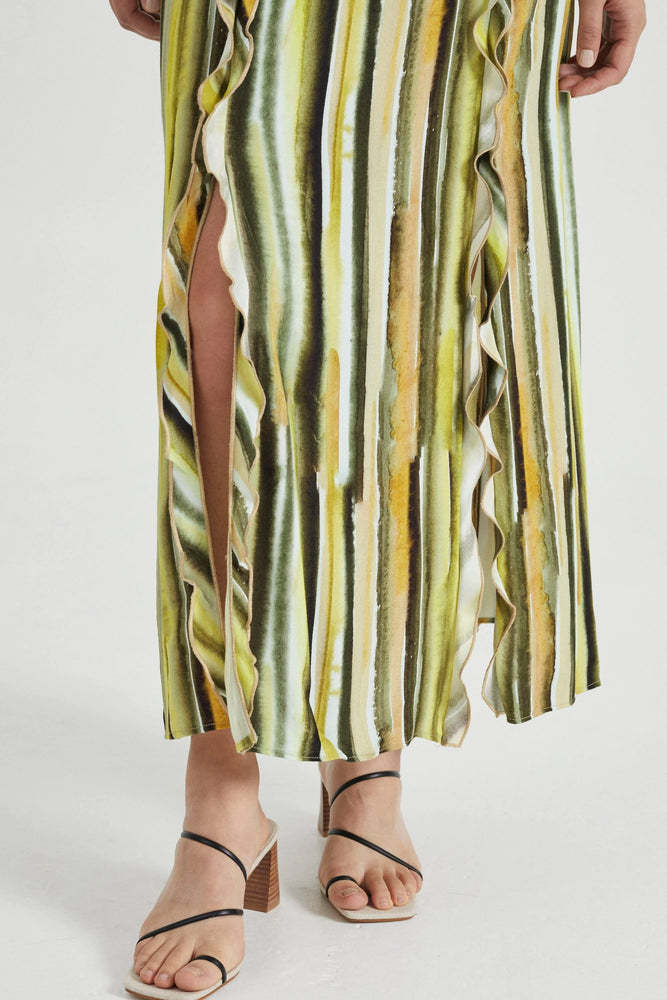 
            
                Load image into Gallery viewer, Third Form - Stroke Frill Maxi Tank Dress in Brush Stroke
            
        