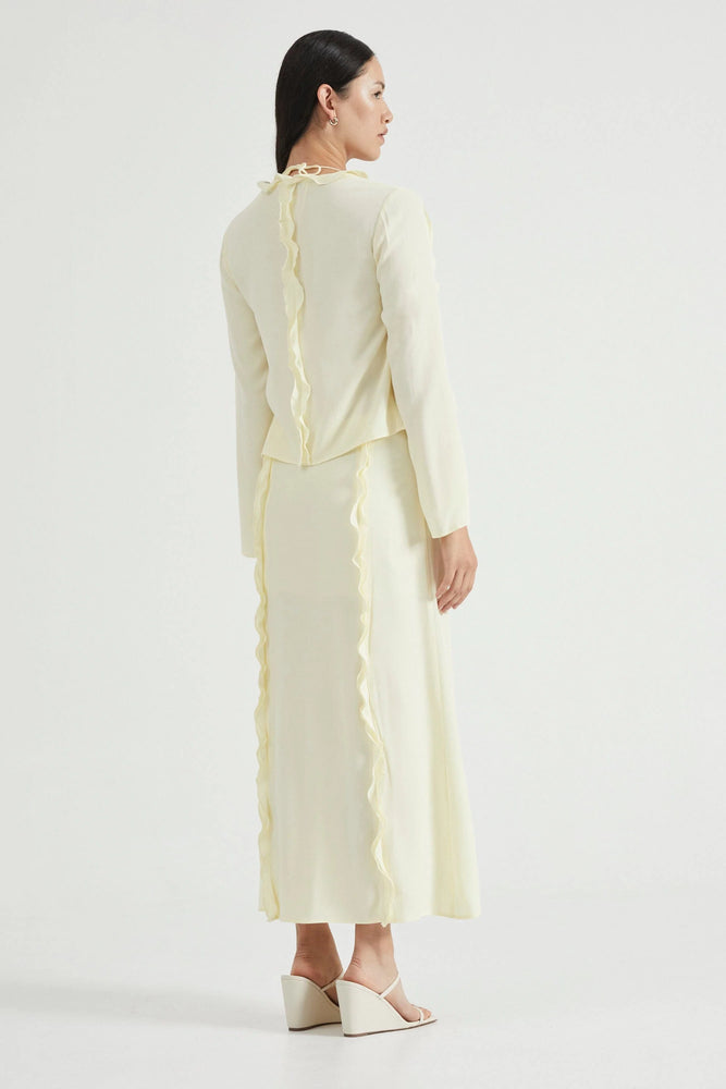 Third Form - Stroke Frill Maxi Skirt in Limoncello