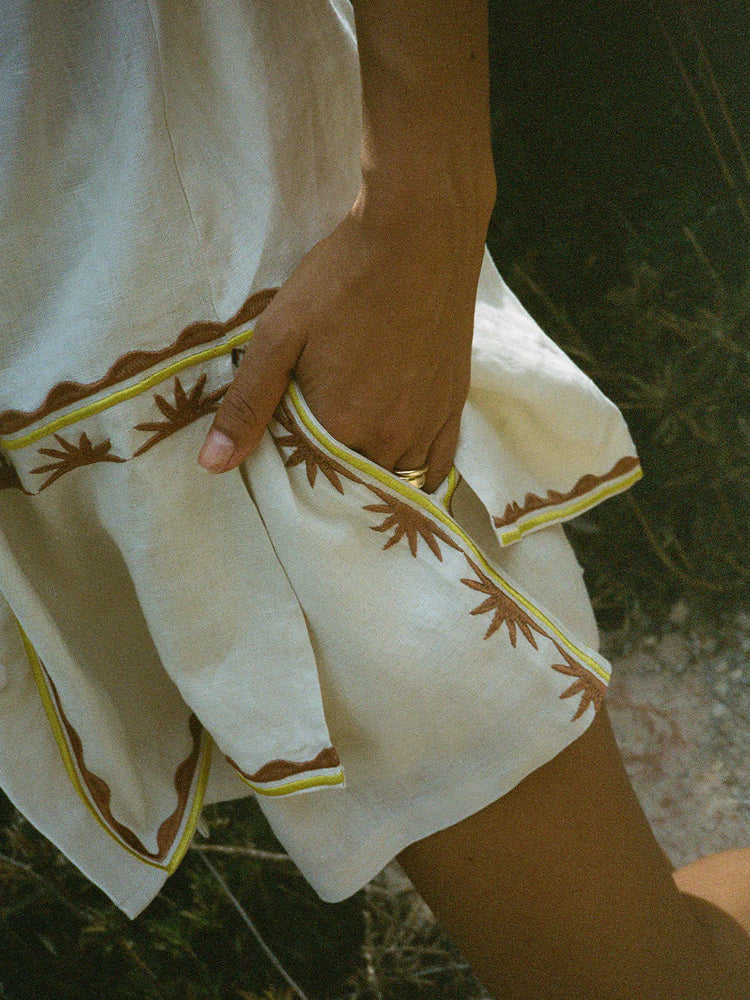 
            
                Load image into Gallery viewer, Soleil Soleil - Abbey Shorts in Helios Embroidery
            
        