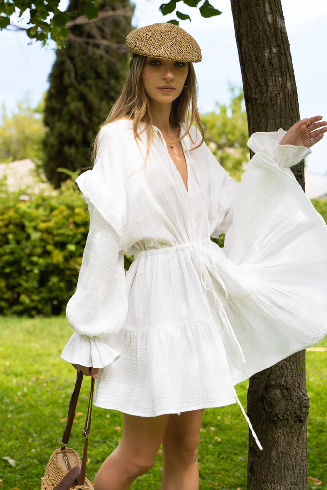
            
                Load image into Gallery viewer, Fiamma Studio - Ebeko White Cotton Mini Dress
            
        