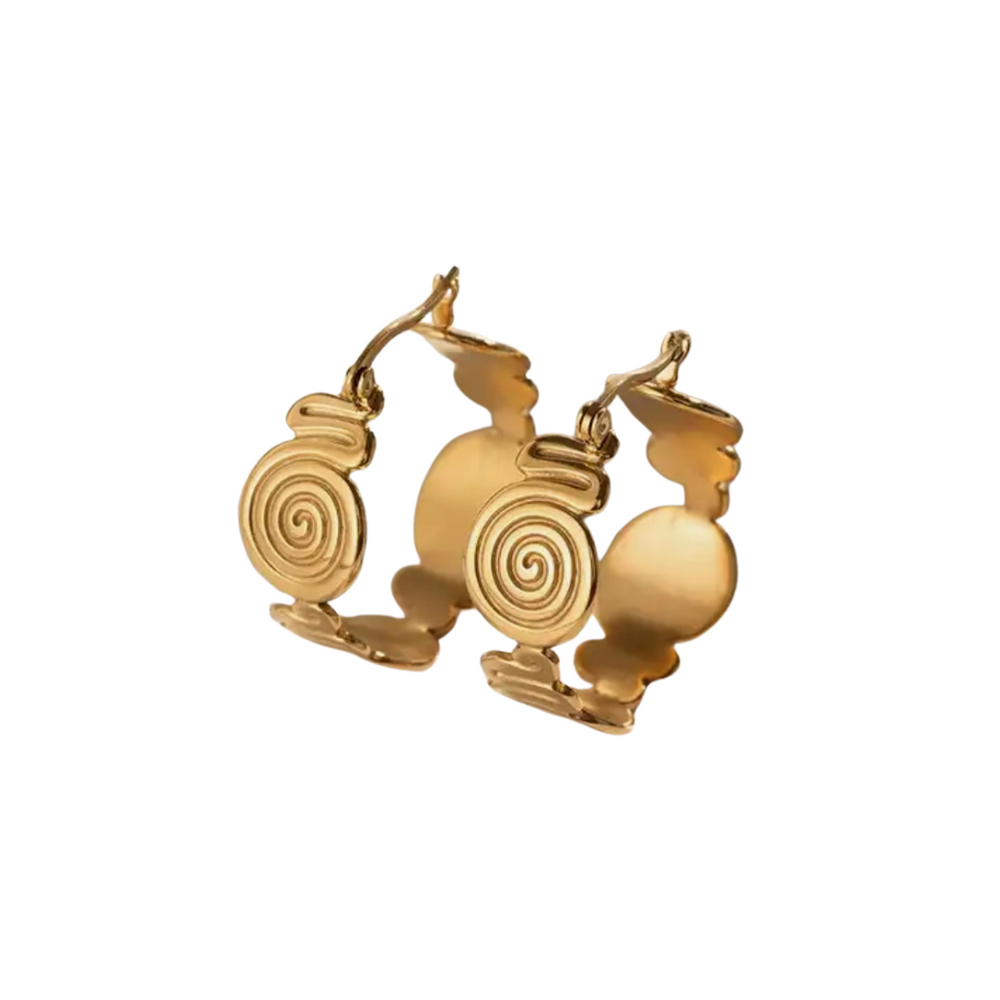 We Are Emte- Spiral Hoops in Gold