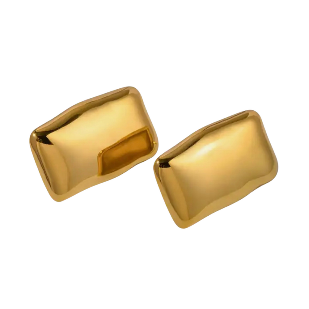 We Are Emte- Rectangular Earrings in Gold