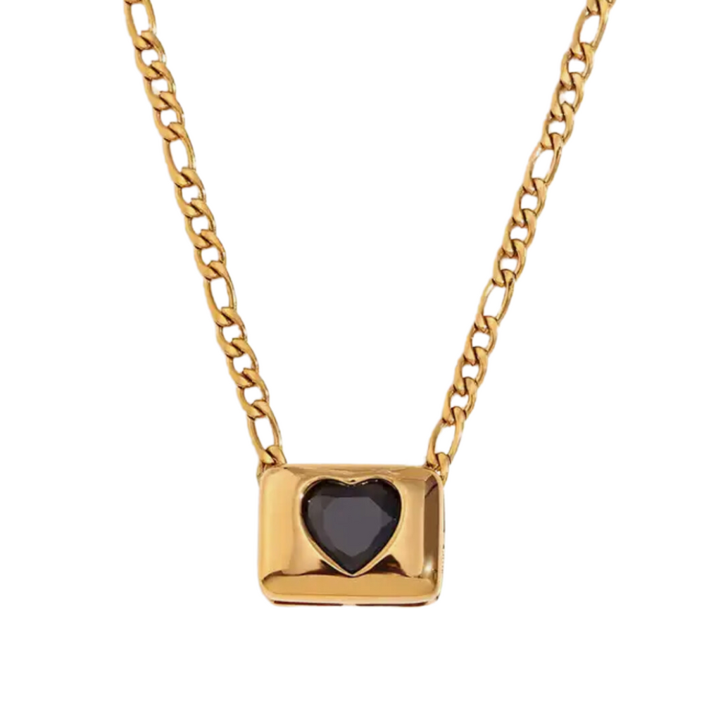 We Are Emte- Love Lock Necklace in Gold/ Black