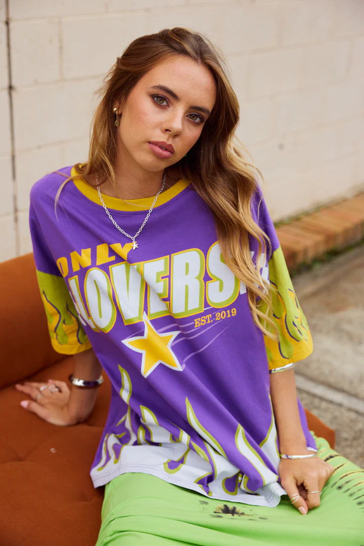 Only Lovers Left - Moto Tee in Violet