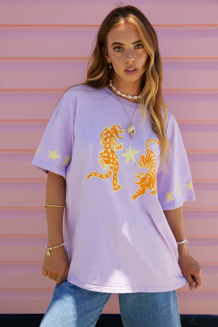 Only Lovers Left - Tiger Tee in Lilac