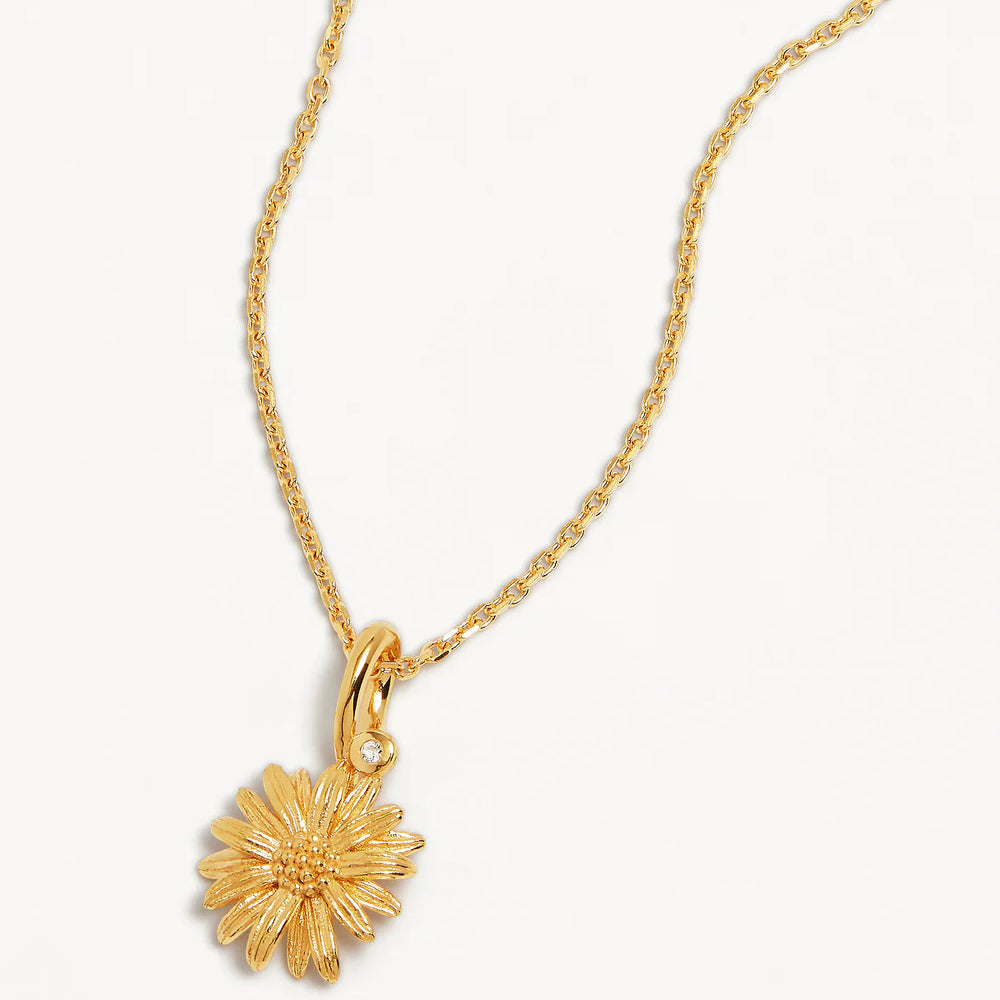 By Charlotte -  Daisy April Birth Flower Necklace in Gold