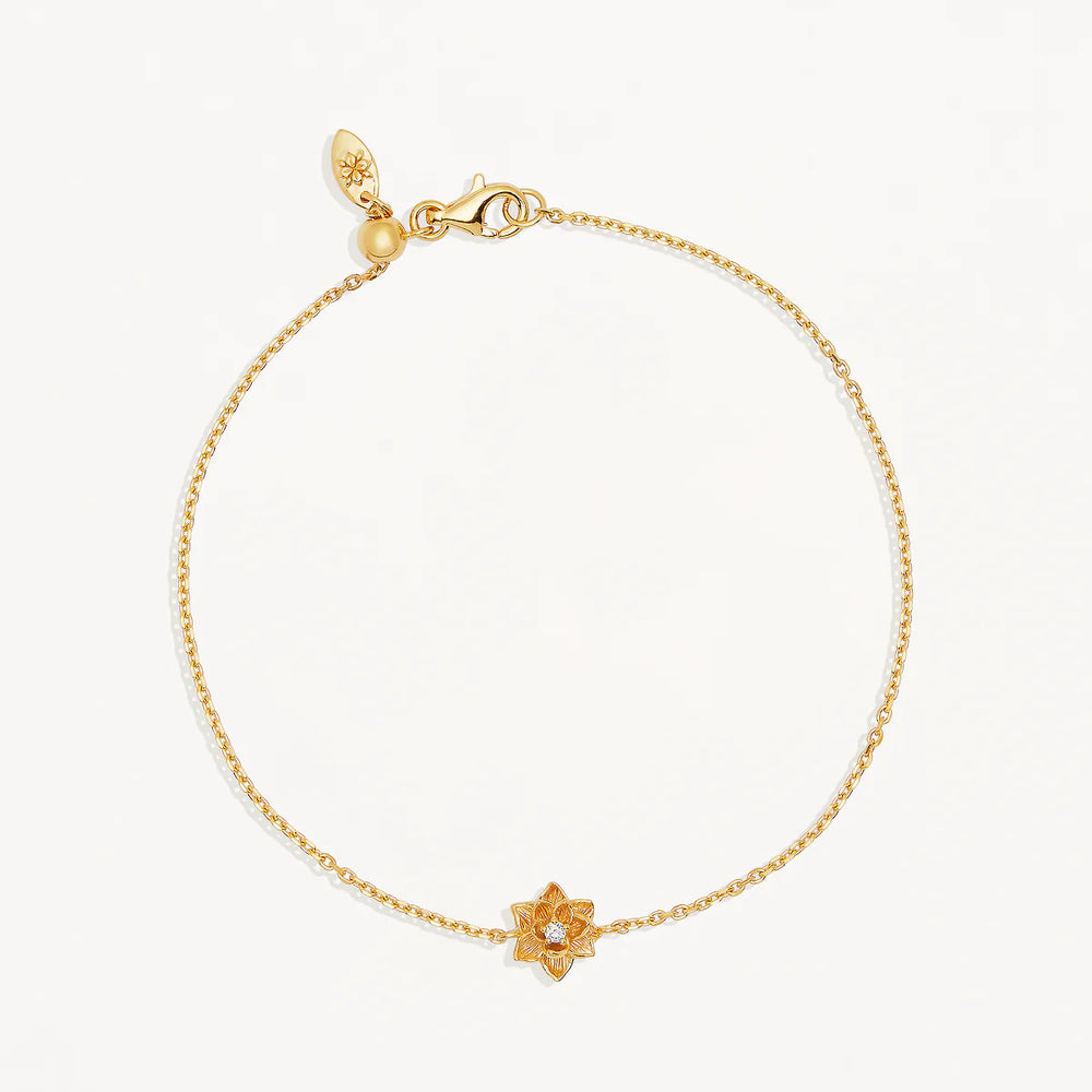By Charlotte  - Bloom Within Lotus Bracelet in Gold