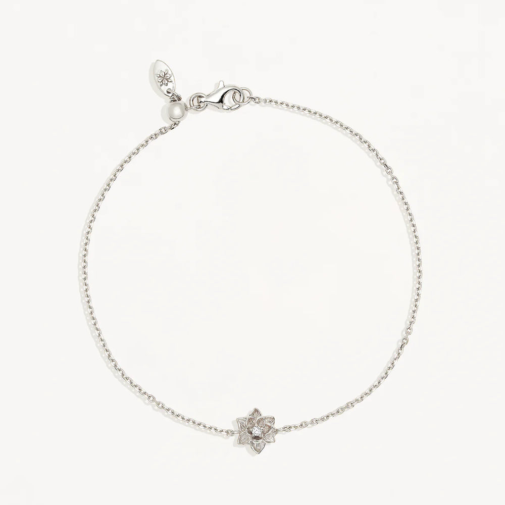 By Charlotte  - Bloom Within Lotus Bracelet in Silver