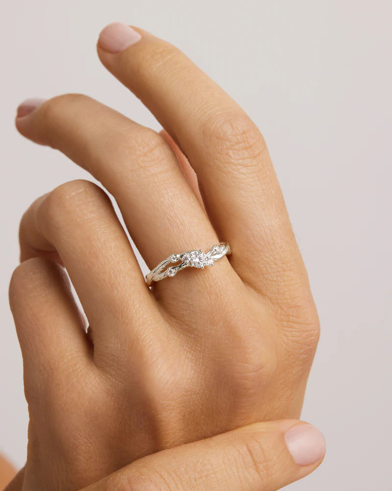 By Charlotte - No Rain, No Flowers Ring in Silver
