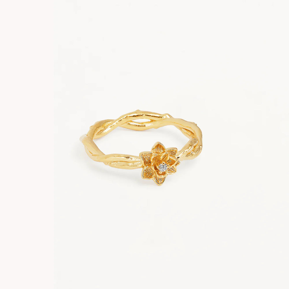 By Charlotte - Bloom Within Lotus Ring in Gold