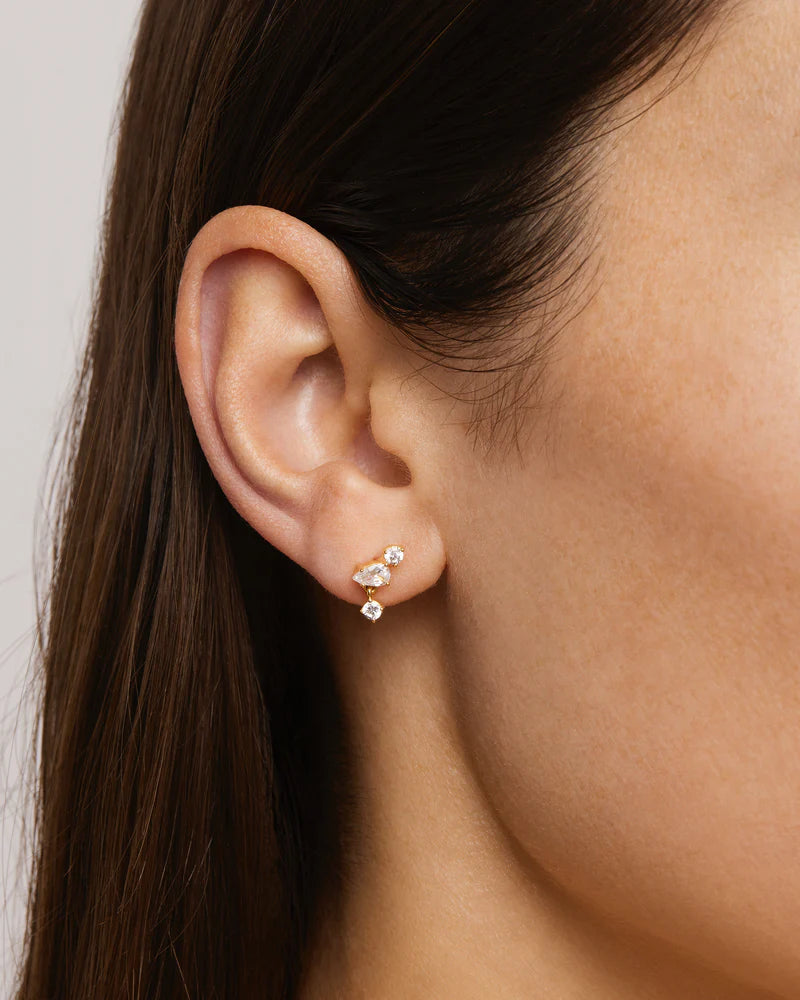 By Charlotte - No Rain, No Flowers Stud Earrings in Gold