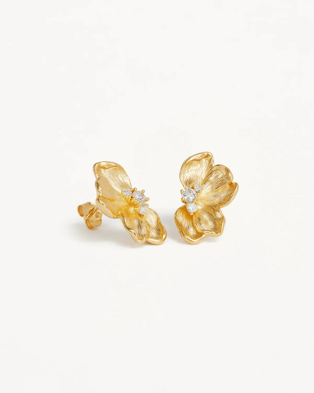 By Charlotte - Serene Lotus Statement Earrings in Gold