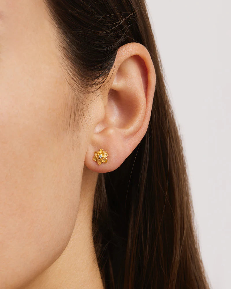 By Charlotte - Bloom Within Lotus Stud Earrings in Gold