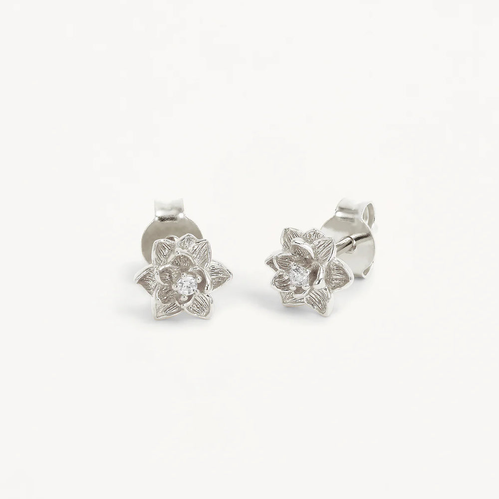 By Charlotte - Bloom Within Lotus Stud Earrings in Silver