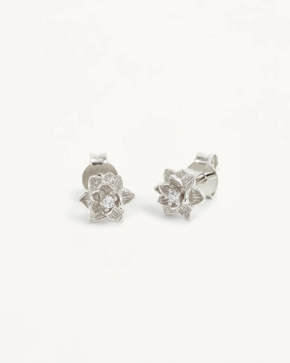 By Charlotte - Bloom Within Lotus Stud Earrings in Silver