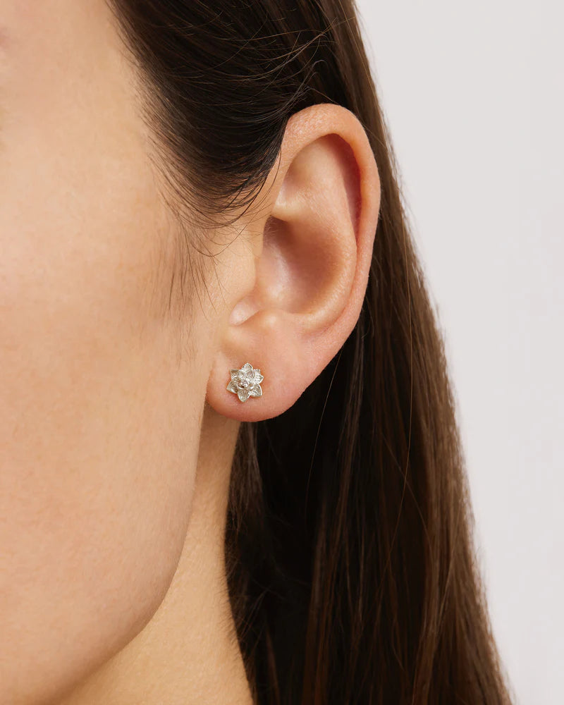 By Charlotte - Bloom Within Lotus Stud Earrings in Silver