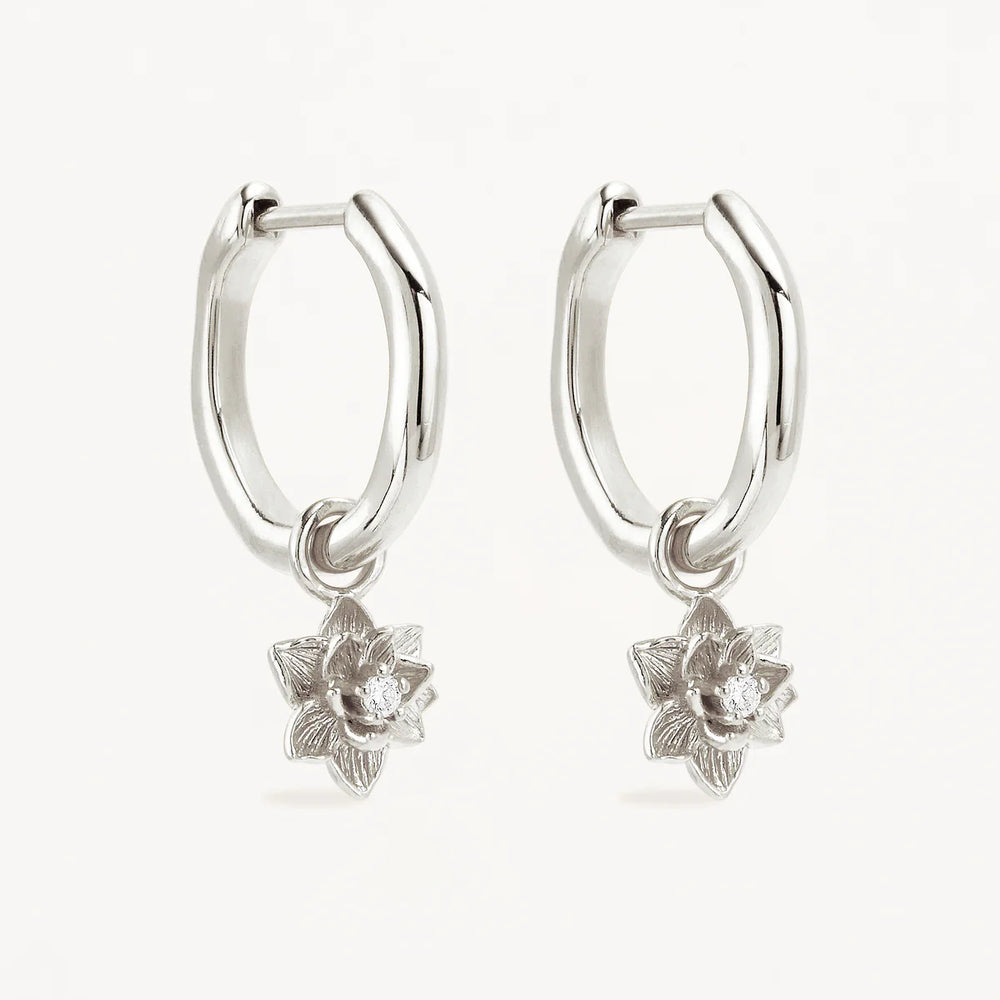 By Charlotte - Bloom Within Hoops in Silver