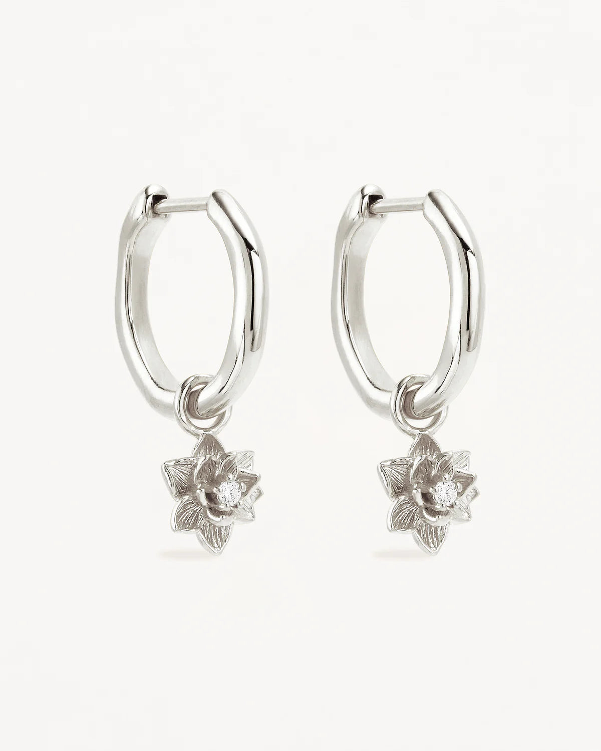 By Charlotte - Bloom Within Hoops in Silver